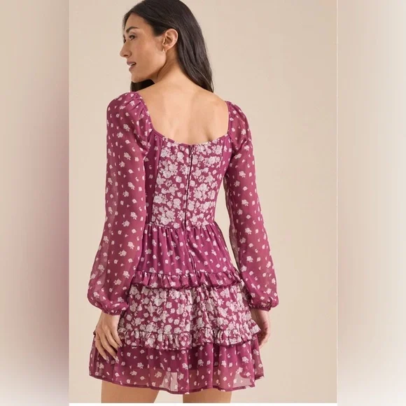 Altar'd State Teresa Floral Long Sleeve Mini Dress - Picture 11 of 11